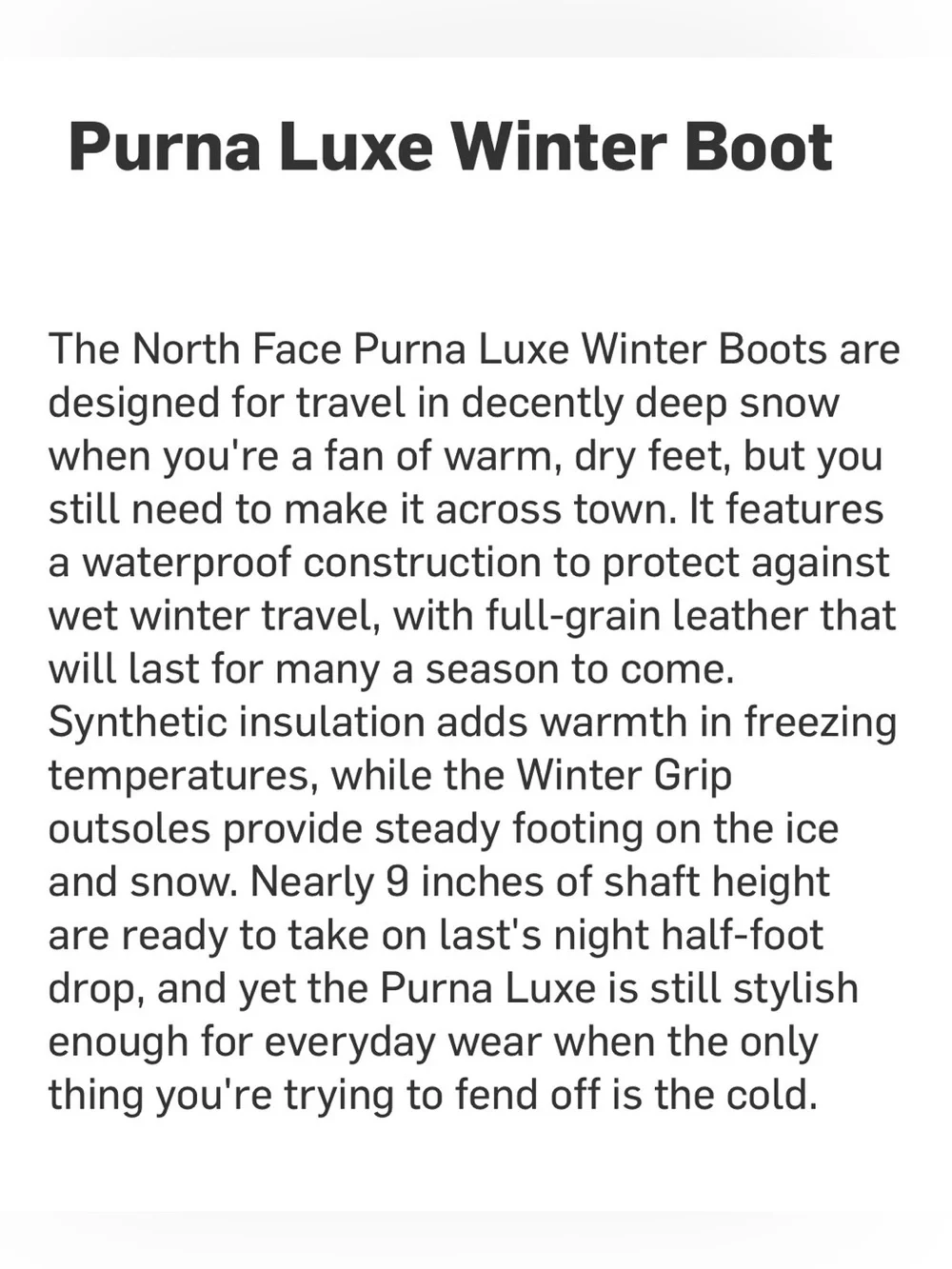 THE NORTH FACE Purna Luxe Lace-Up Winter Boots Brown Tan Primaloft Size 8